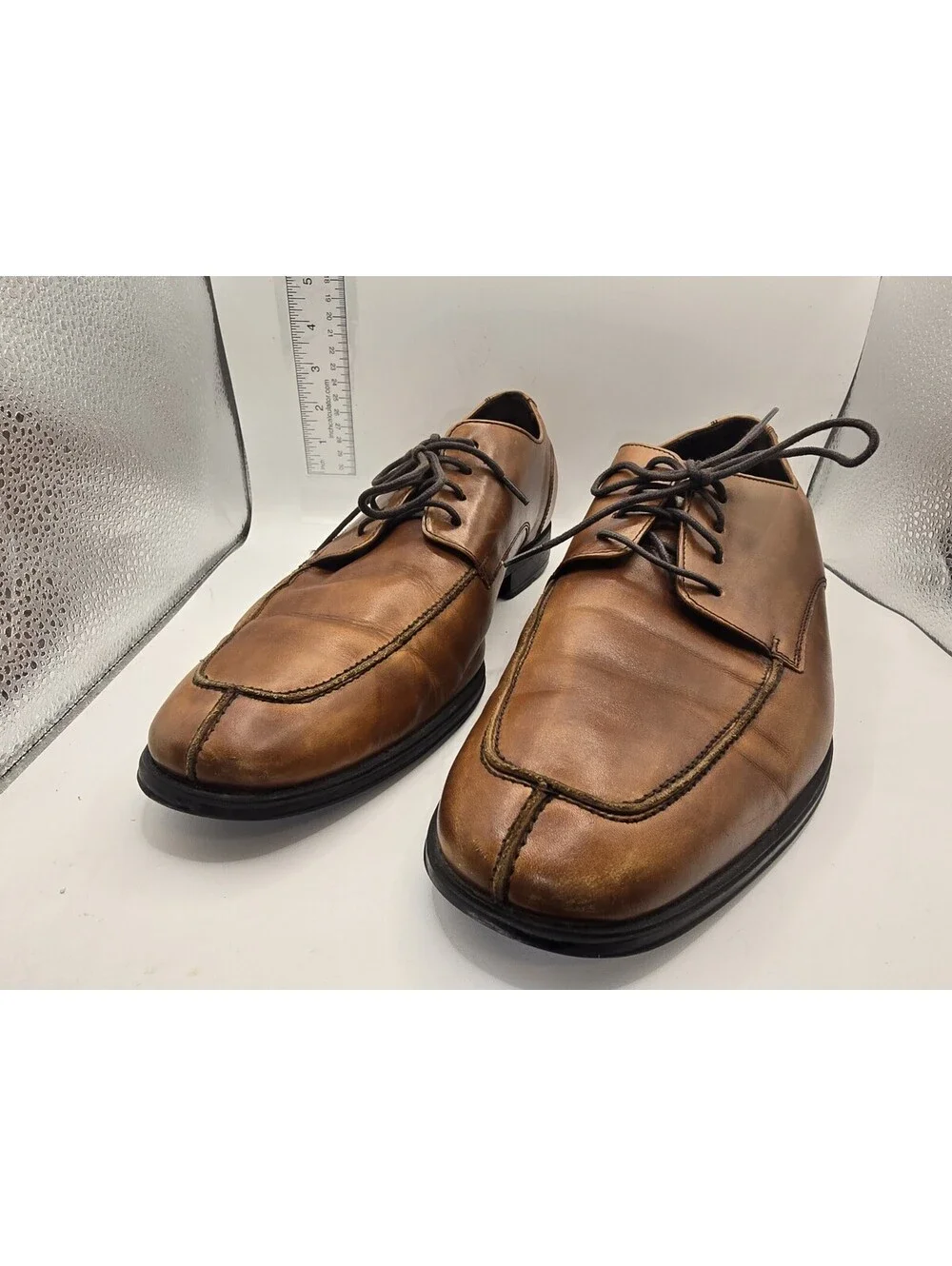 Cole Haan NikeAir Mens 11 M Tan Leather Apron Toe Derby Dress Shoes C09161